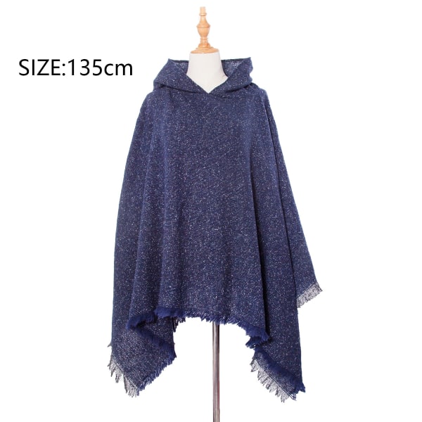 Naisten ruudullinen huppuviitta Shawl Peitto Poncho Huppari Viitta Sha