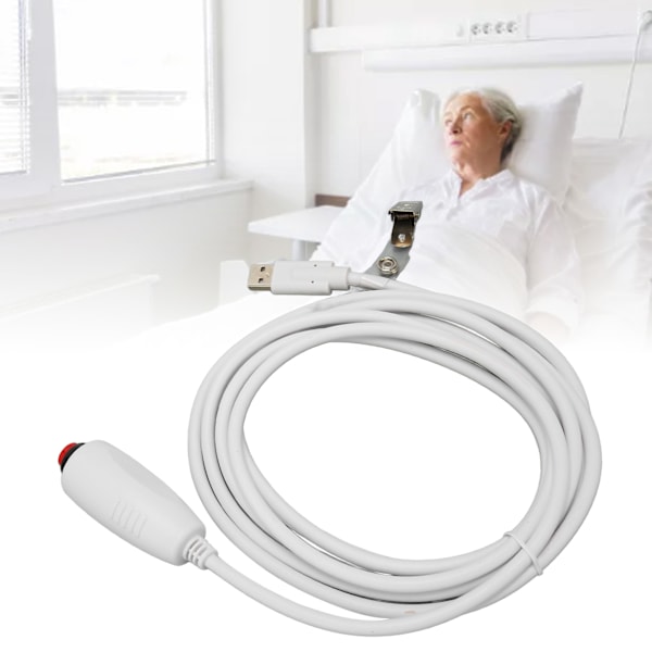 Sjuksköterskesamtal Knappkabel USB-kontakt Universell Ersättning Tryckknappssladd med Klämma för Sjuksköterskestation 9,8ft