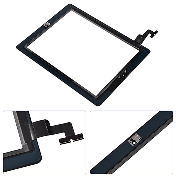 Skärmglasmontering Digitizer Ersättning Fix Sprucken för IPad2 A1395/A1396/A1397 Svart
