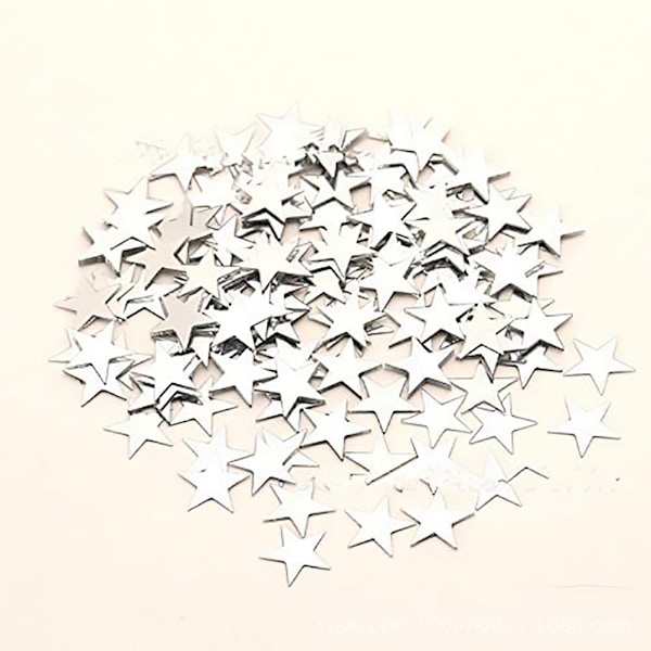 3000 stjärnformade paljetter i lösvikt för bröllopsklänningar, dekoration, DIY, 6 mm (silver #1)