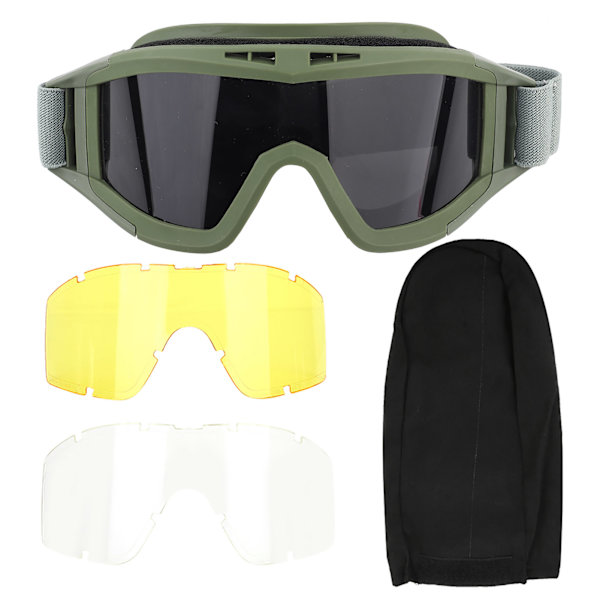 Skyddsglasögon Airsoft Paintball Skid AntiDust AntiFog Ögonskydd Glasögon (armégrön)