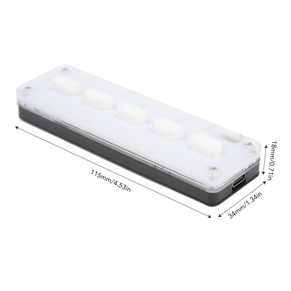 Bluetooth USB Mini 5-tangenters tangentbord Enhandsmekaniskt spelande tangentbord Multifunktion Vit för PC Dator Skrivbord
