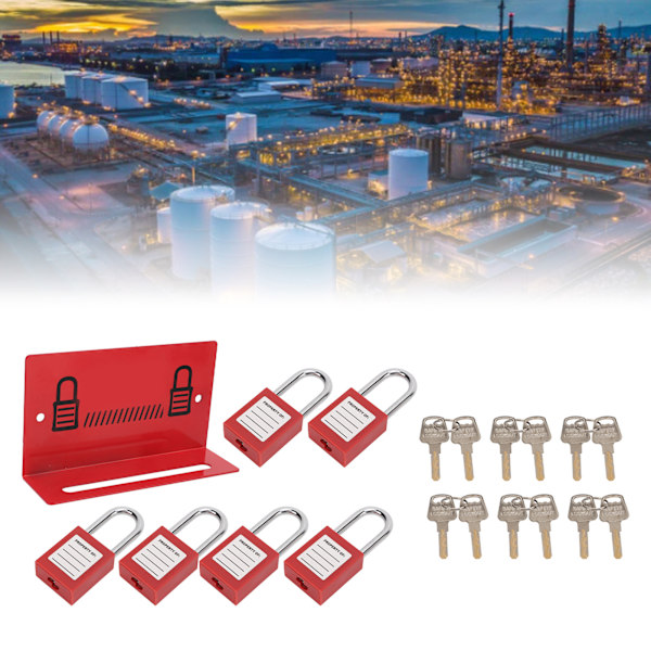 Säkerhetshänglås Nyckelställ Set Väggmonterade Lås Hängande Legering Stål för Industriell Lockout Tagout