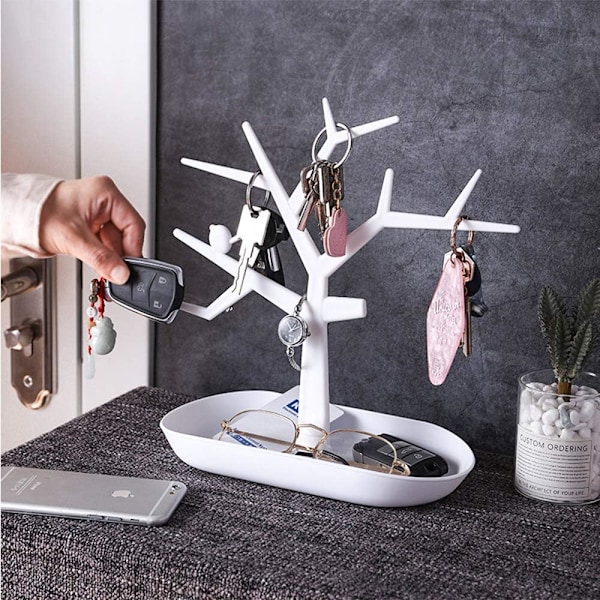 Smyckesställ, Antler Branchs Design Smyckesorganisatör i Metall, Unikt Dekorativt Racktorn för Hemmet, Säkert & Hållbart Högkvalitativt Galvaniserat