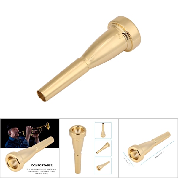 Trumpetmunstycke för 3C-storlek Musikinstrument Tillbehör(Guld)