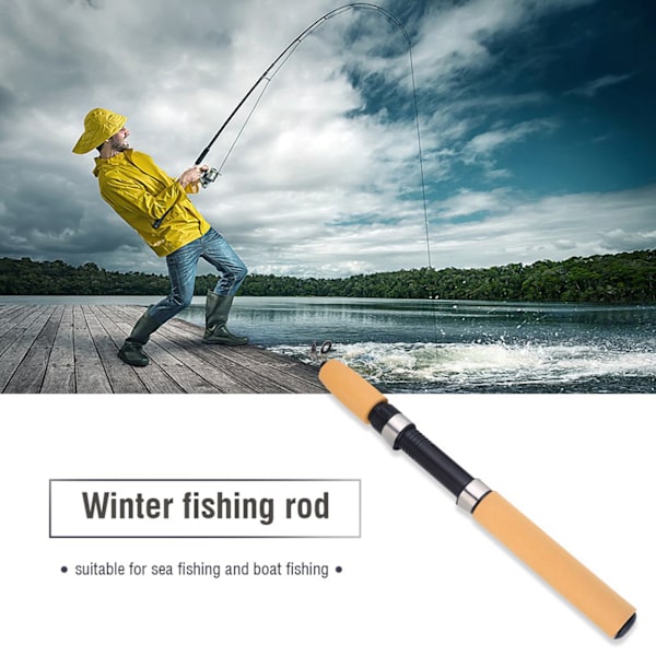 Jäätalvikalastusvapa lasikuitu Retractable Mini Fishing Pole Tackle