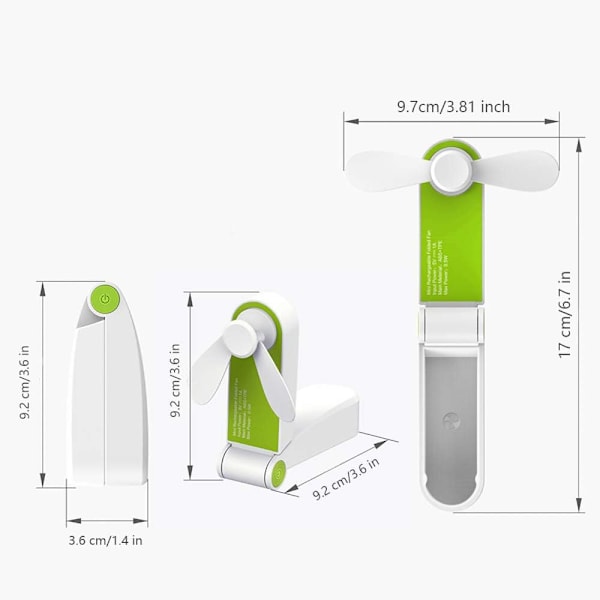 USB Uppladdningsbar Kraftfull Fläkt, Portabel Handhållen Fläkt För Kvinnor Män Utomhusaktiviteter Med Vikbar Design