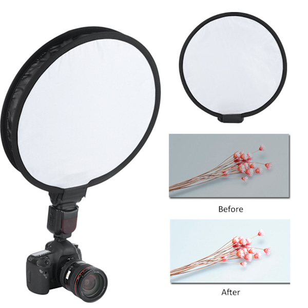 40CM Bærbar Foldbar Rund Form Speedlite Softbox Diffuser til Kamera Flash Lys