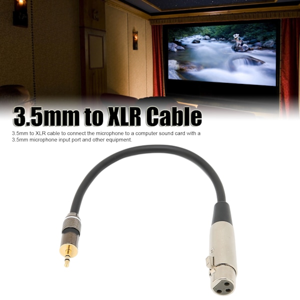 3,5 mm til XLR Mikrofonkabel DC 3,5 mm Han til XLR Hun Mikrofonforbindelseskabel 2m