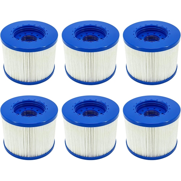 6 skrue type spa-filtre, filterelement til oppustelig spa, til behagelig spa, smart Sparechange-filter til spa.