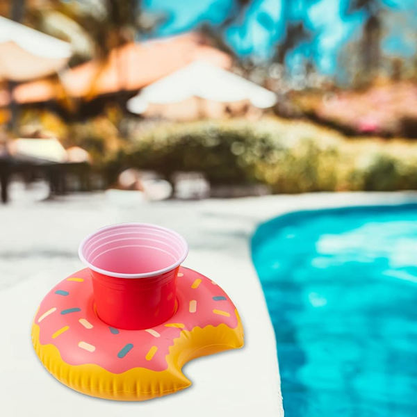 Oppustelige drikkevareholdere, 12 pakker oppustelige kopunderlag drikkefloater flydende drikkevareholder badelegetøj til børn og swimmingpool-fest