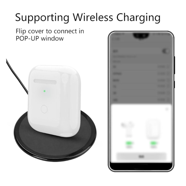Trådløs laderetui erstatning ladetaske med Bluetooth-paring synkroniseringsknapp for IOS Earbuds 1 2 generasjon