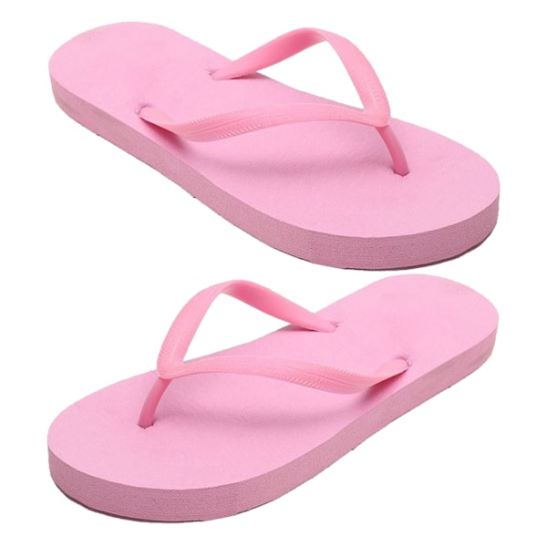 Dam Strand Halkfria Flip-flops Tecknat Mönster Bekväma Fotvalvsstöd Flip-flops Andningsbara Platt Tåsandaler Rosa M