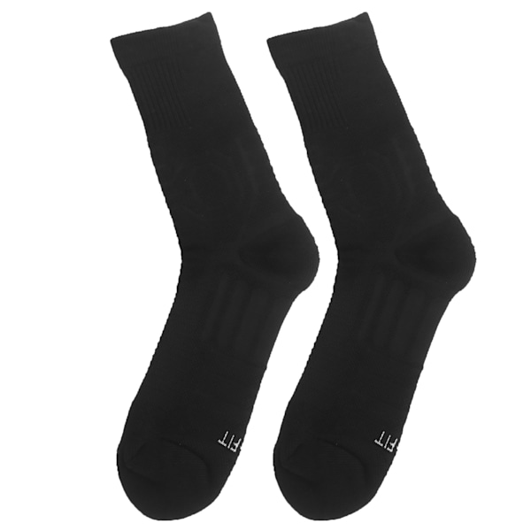 1 par sport AntiSlip strumpor andas basket fotboll atletisk skydd strumpor (svart)