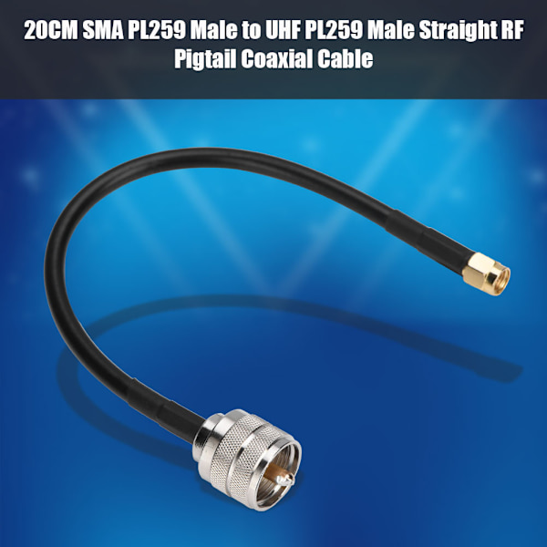 20CM SMA PL259 hann til UHF PL259 hann rett RF Pigtail koaksialkabel linje