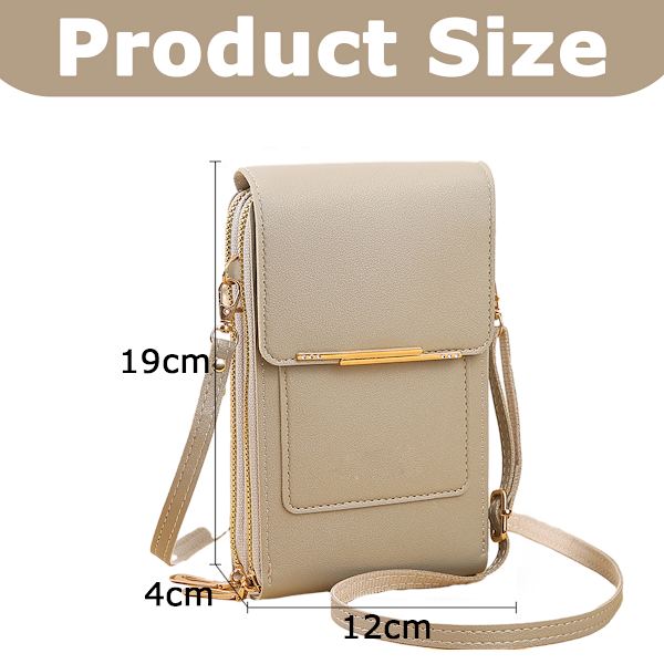 Pieni crossbody-puhelinlaukku naisille, kosketusnäyttölaukku olkalaukku lompakko korttipaikoilla