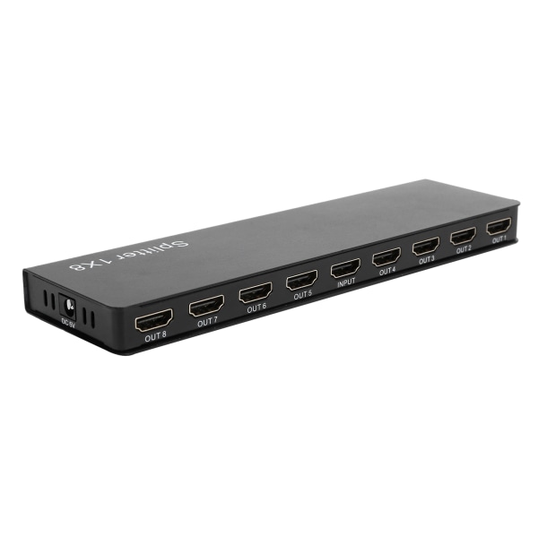 100-240V F118 8-portars 1 in 8 ut HDMI 1.4 Splitter Audio Video 1080P Distributör