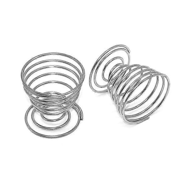 Äggkoppar i rostfritt stål med spiral (6 st, silver)