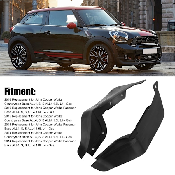 Par Frontkofanger Stænkskærm Nedre Tryk Læbe 51119802643 Udskiftning til John Cooper Works Paceman/Countryman Base