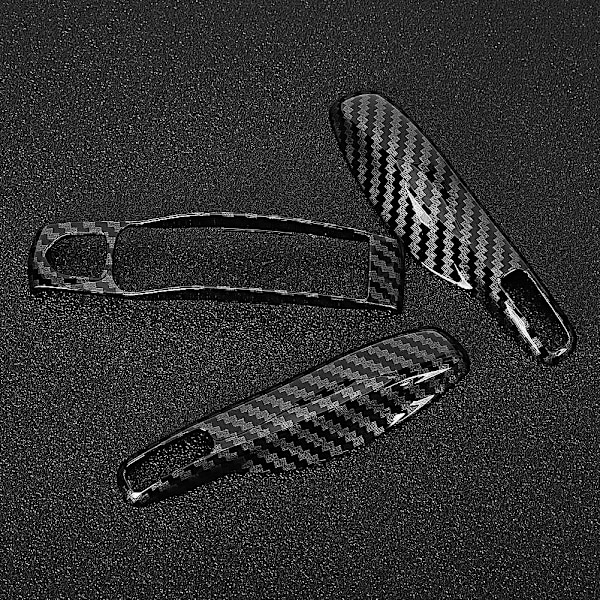 3pcs/set Carbon Fiber Style Car Key Trim Cover Fit for Porsche Cayman/Macan/Boxster