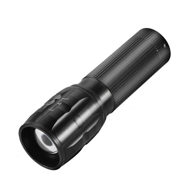 Zoomable LED-lommelykt i aluminiumlegering, vanntett, med høy lysstyrke for utendørs bruk