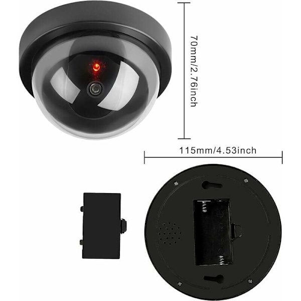 Säkerhetskamera Illusion, Realistisk Design Falsk Dome-kamera med Trådlös Installation för Inomhus- och Utomhusskydd (Set med 4)