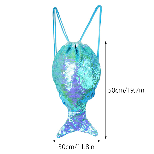 Reversible Sequins Drawstring Bag Mermaid Tail Colourful Backpack Gym Bag Kids Backpacks Outdoor School Bag for Girls Children