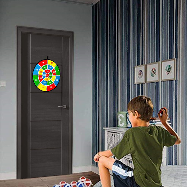 Dartsett for barn - Dartsett med 8 klebrige baller - Sikker dartsett - Dartsett for barn - Bursdagspresang