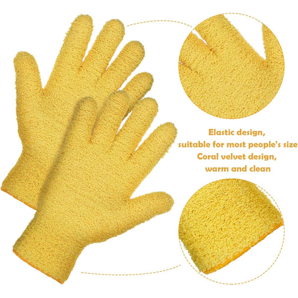 2 par Microfiber Auto Damting Rengöringshandskar Tvättbara rengöringsvantar för kök Husstädning Bilar Lastbilar Speglar Lampor Persienner Damming