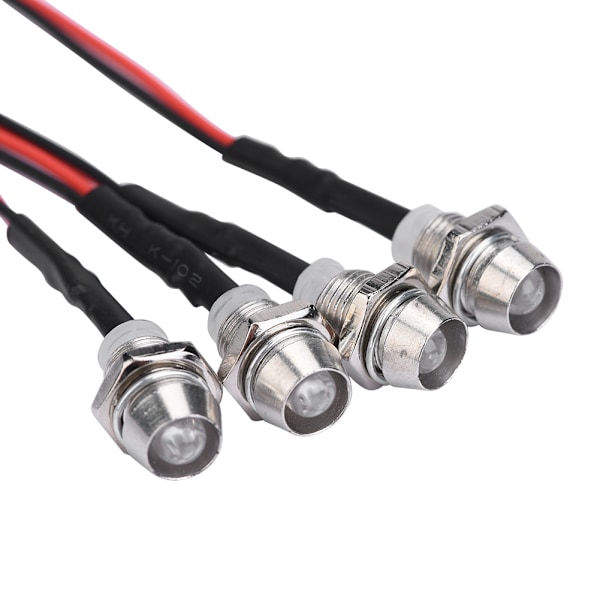 4PCS 5mm Headlights RC Accessory LED Lights for Model Drift Car Vehicle (2# White Light)