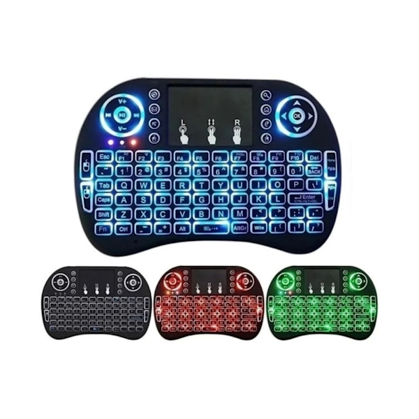 Bluetooth-tangentbord i gamepad-stil, trådlös dubbellägesöverföring för smarta enheter, multimediakontroll med pekplatta, bärbar för resor och