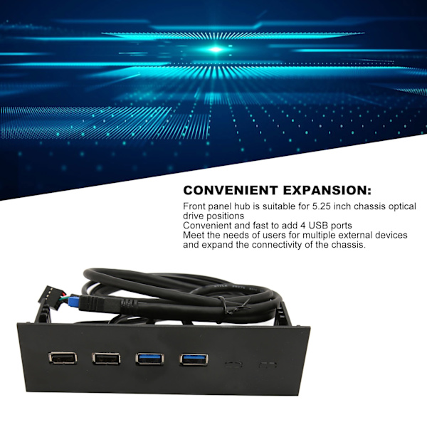 USB-etupaneeli 2 USB2.0 2 USB3.0 Nopea tiedonsiirto 5.25 tuuman tietokoneen laajennuskortti 4 porttia