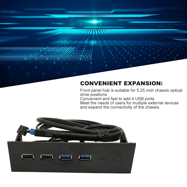 USB Front Panel 2 USB2.0 2 USB3.0 Hög Hastighet Överföring 5.25in Dator Expansionskort 4 Portar