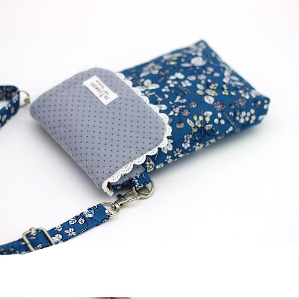 Puuvillainen söpö crossbody-laukku matkapuhelinlompakko lehtien kuvio pieni vaihtorahapussit naisille tytöille