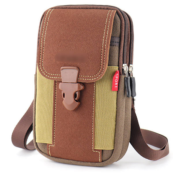 kangaspuhelimen laukku vyöllä pystysuora puhelimen suojus miesten crossbody-laukku