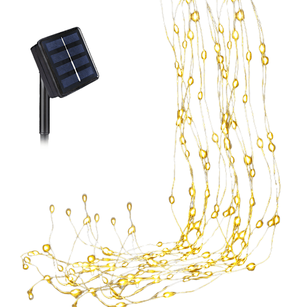 Energieffektiva solcellsdrivna julbelysningar, flexibla koppartrådslampor för uteplats, trädgård eller bröllopsdekoration, 8 lägen solcellsdekorationsbelysning tillhandahåller
