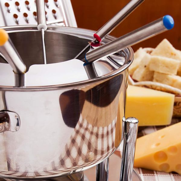 Pakke med 12 fonduegafler, 24 cm rustfrie stålfonduegafler med fargerikt varmebestandig håndtak for sjokoladeost marshmallows grillspyd