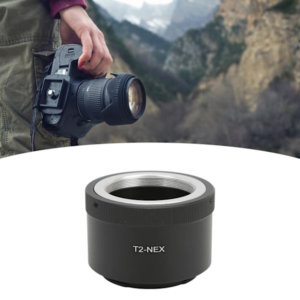 T2‑NEX Teleobjektiv Spegelobjektiv Adapterring för T2 Mount Objektiv till Sony E Mount Kamera