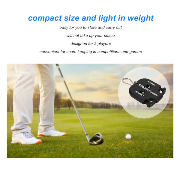 Mini fyrkantig poängräknare 2 spelare slagräknare bärbar golfpoängindikator för utomhusidrott