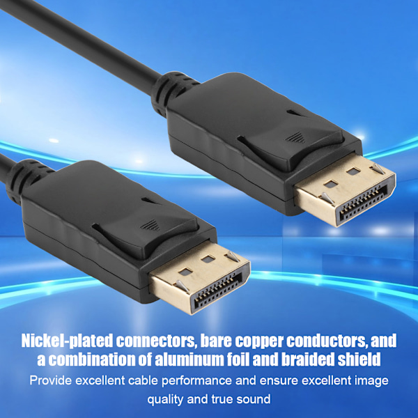 DisplayPort-urosliitin DisplayPort-urosliittimeen -sovitinkaapel DisplayPort-liitäntäkaapeli kannettavalle tietokoneelle, pöytätietokoneelle ja projektorille