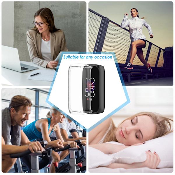 Bumper Skal Fodral Kompatibel för Fitbit Luxe TPU Helskärmskydd Mjukt Skal