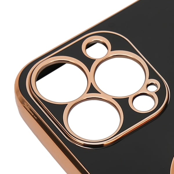 Kännykkäkuori Ruusukulta Galvanoitu Rengaspuhelinkotelo Naisille Ultraohut Pehmeä TPU Puhelimen Kuori iPhone 13 Prolle Klassinen Musta