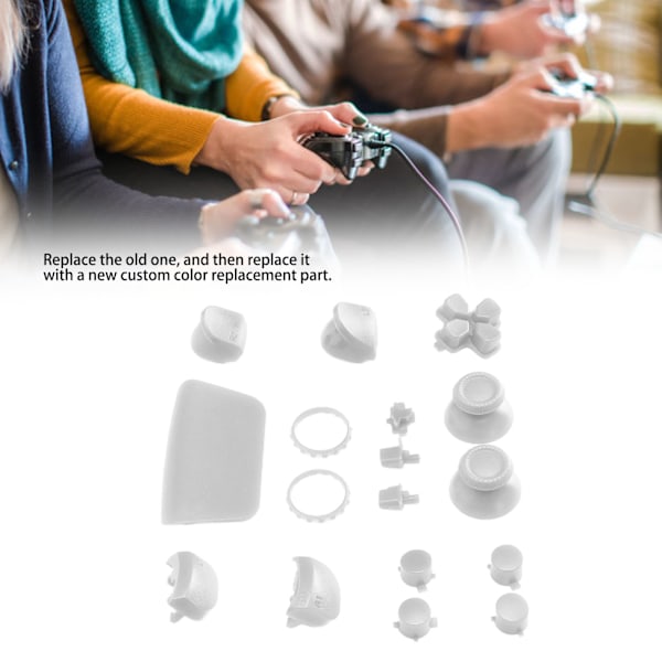 Ersättningsknappar L2 R2 Full Buttons Set Ersättningsknapp Reparationssats för PS5 ControllerVit