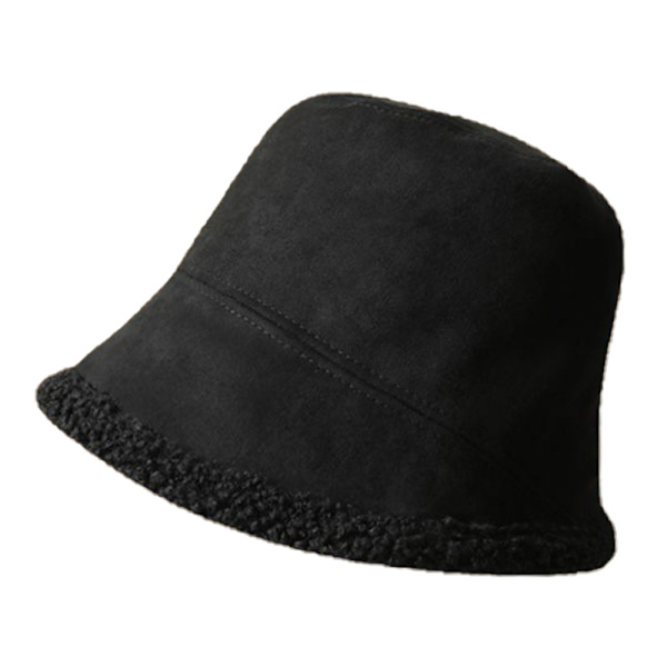 Bredbrättad Bucket Hatt Dam Vinterhattar Varma Fiskehattar för Män black