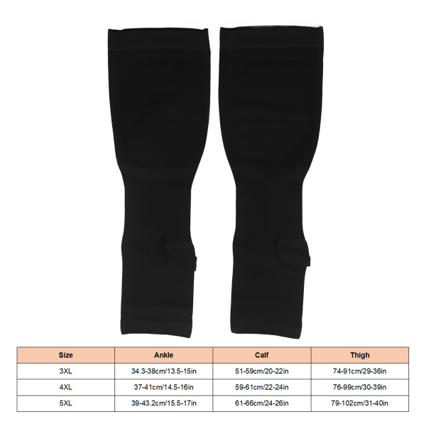 Öppna tå kompressionsstrumpor 23 till 32mmHg Lätt elastisk andningsbar skyddande för cirkulationsåterhämtning åderbråck