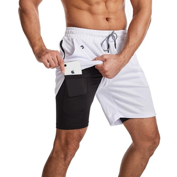 Löparshorts för män 5-tums Casual Raka Shorts för Utflykter Daglig Snabbtorkande Fitness Andningsbara Shorts