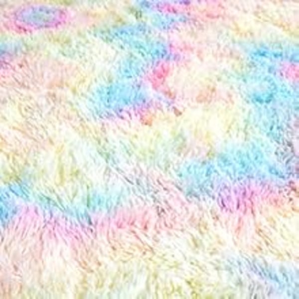 Rainbow Delight, Snabbtorkande Matta, 4X6 Ft, Mjuka Plyschmattor För Barn, Halkfri Baksida, Hudvänlig, Enkel Rengöring, Perfekt För Klassrum