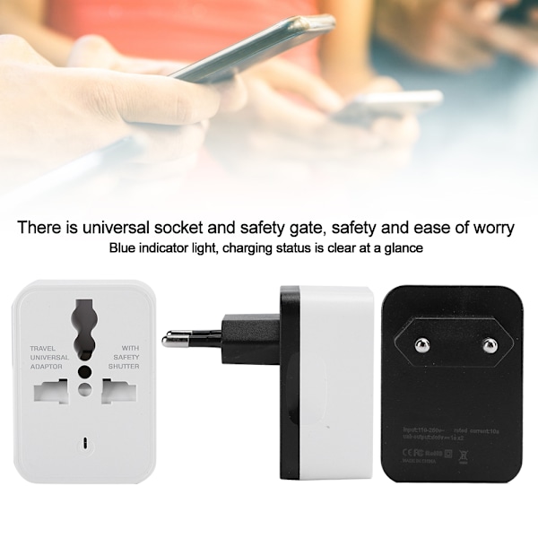 5V1A Strömadapter Mobiltelefon Laddare EU-kontakt 110-250V med Hög Kompatibilitet EU-kontakt
