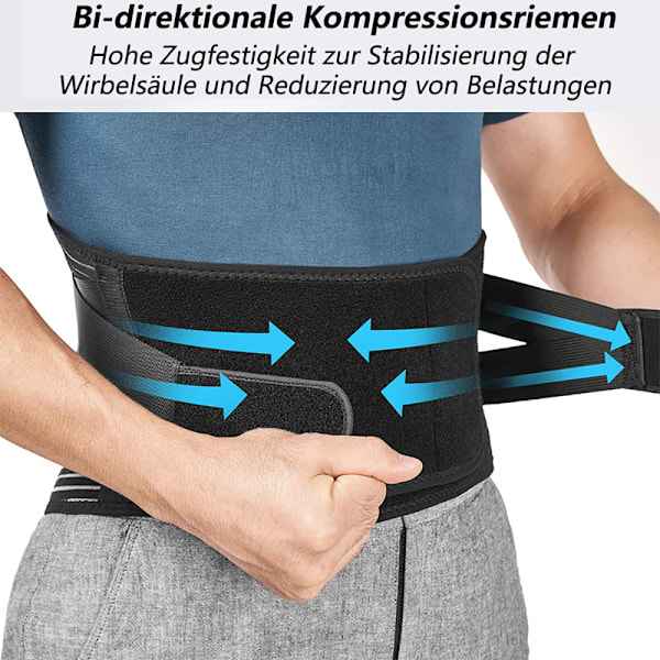 Bekvämt sammetsinnerlager för användning hela dagen, skydd vid tunga lyft med stöd för skolios, ländryggsstöd för kontor och hemmabruk