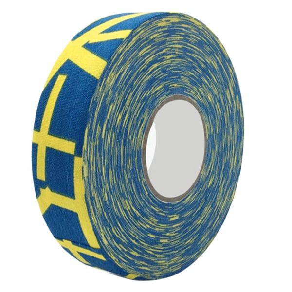 2,5 cm x 25 m Hockey Beskyttende Tape Sport Badminton Stang Puder Hockey Stick Tapes Gul Plus Tegn